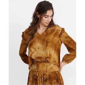 Madewell‎ Tie-Dye Ruffle-Shoulder Top NWT